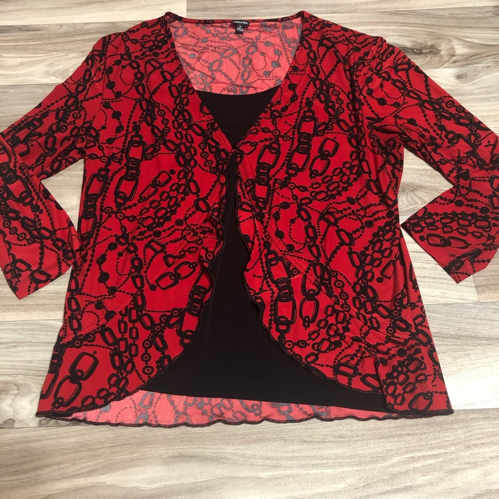 Women’s Top- Red And Black blouse